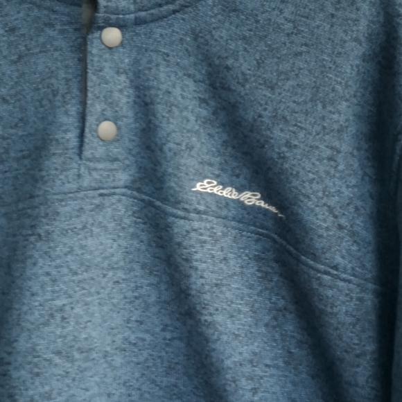 Eddie Bauer Men's 100% Polyester Quarter Snap Up Pullover Sweater 2XL Thick - Picture 2 of 5